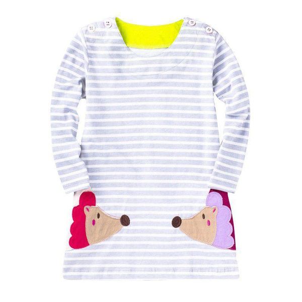 

girl's dresses kids clothes girls cartoon applique cute animal embroidery long sleeve princess baby girl solid l3j4, Red;yellow