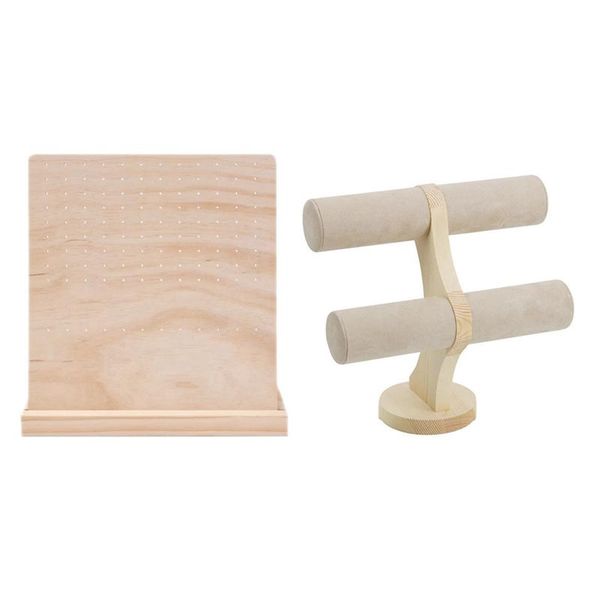 

jewelry pouches, bags wooden display bracelet storage bangle stand l & wood earring organizer stand-earring holder, Pink;blue