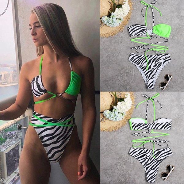 

one-piece suits stripes swim for women high waisted bikini push-up female summer girl 2 piece waist swimsuit plus size