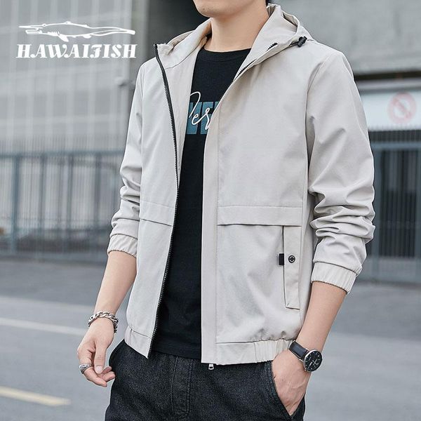 

men's jackets hawaifish brand jacket 2021 spring and autumn thin youth chaqueta hombre student casual hooded outerwear, Black;brown