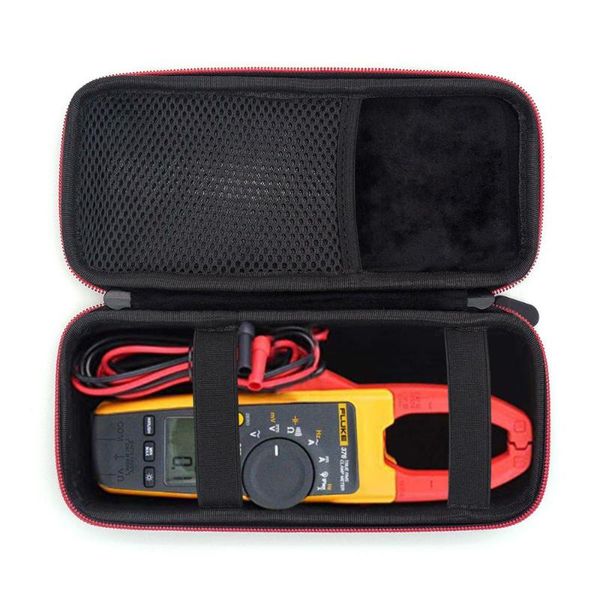 

cell phone pouches est eva hard case bag for fluke 323/324/325 true-rms clamp meter multimeter ac-dc trms, mesh pocket accessories
