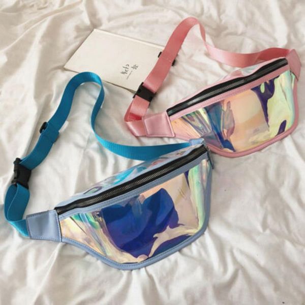 

arrival women holographic fanny pack waist bag satchel pu laser shoulder chest colorful bags