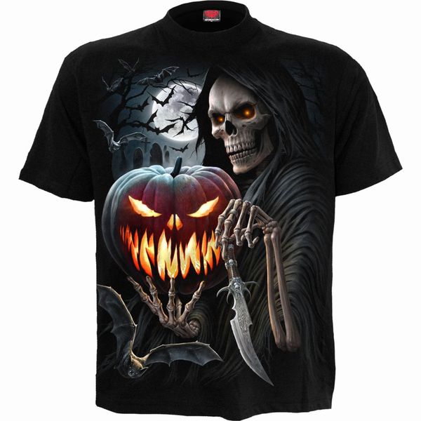 

halloween pattern men's 3d printed t-shirt visual impact party streetwear punk gothic round neck american muscle style short sleeves, White;black