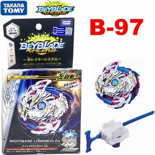 100% Original Takara Tomy Japão Beyblade Burst B-97 Starter Nightmare Longinus .DS + Launcher como Crianças Toys X0528