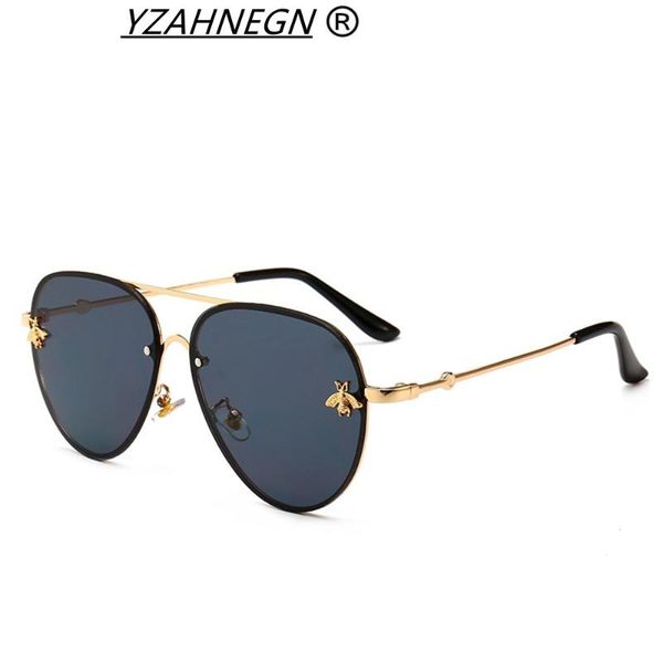 

sunglasses brand design 2021 fashion women small bee colourful rivet glasses female male outdoor traveling eyeglasses uv400, White;black