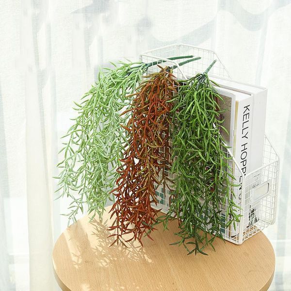 

decorative flowers & wreaths artificial pearls hanging beads lover tears faux succulent plant plastic pine grass flower rattan home decor