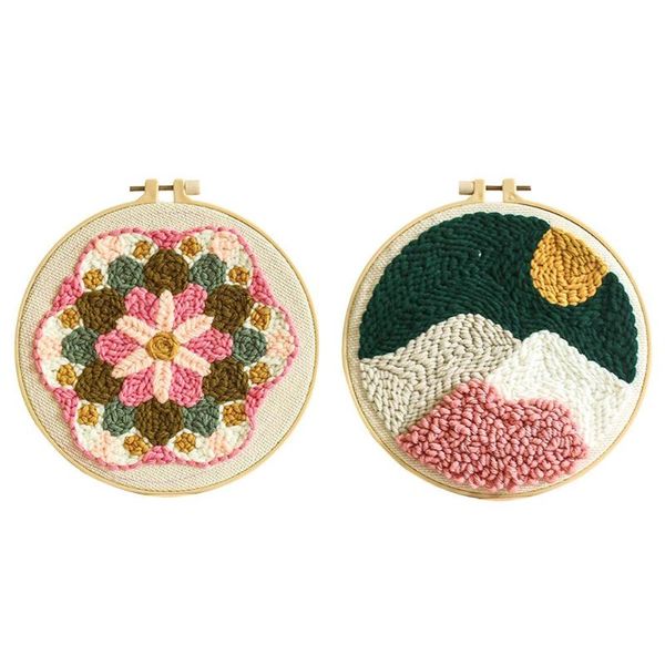 

wool knitting tool kit handmade landscape flowers pattern embroidery for home decoration other arts and crafts