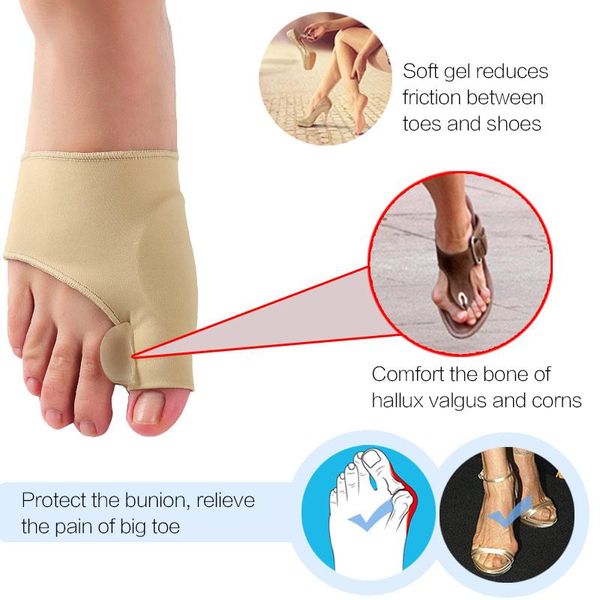 laundry bags 1pair toe separator hallux valgus bunion corrector ortics feet bone thumb adjuster correction pedicure sock straightener--