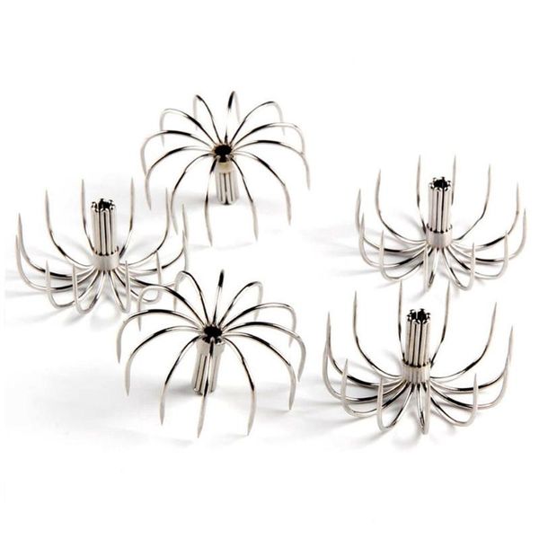 

fishing hooks 5pcs/lot tackle explosion jigging ocean hook inkfish stainless steel 12 needles barbless boat umbrella accessories