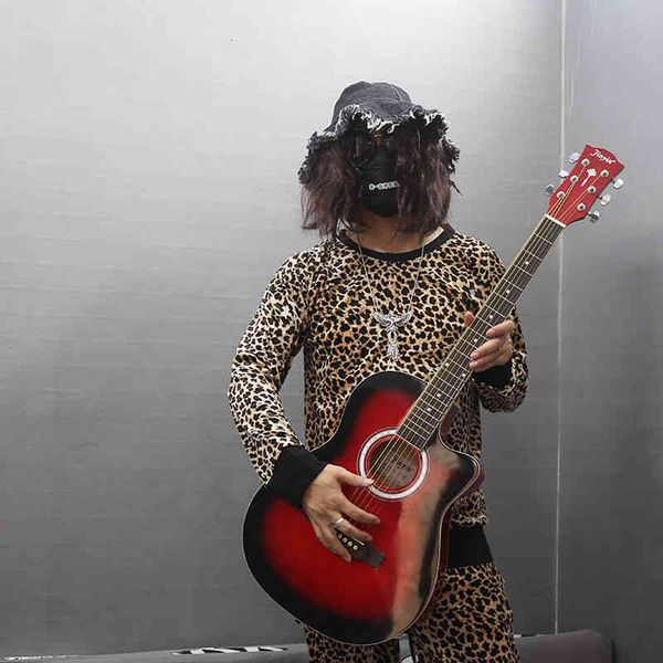 

sweater fall leopard pattern around neck long sleeve 9yi1, White;black