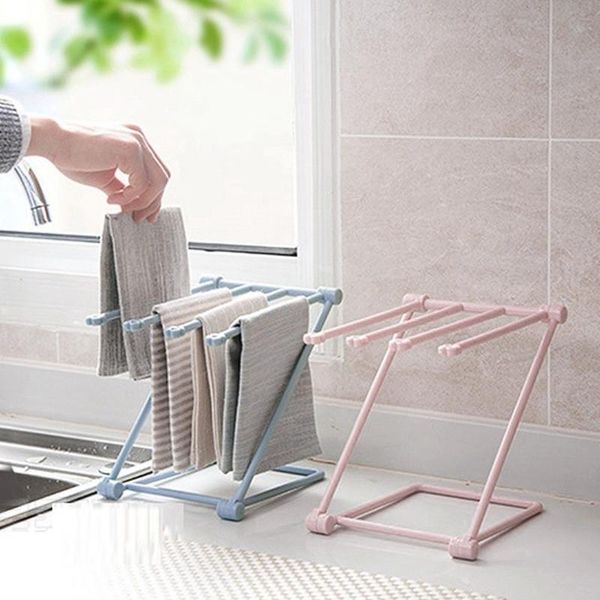 

kitchen storage & organization portable towel drying racks foldable creative towels rack shelf multi-functional cups plastic drain holder su