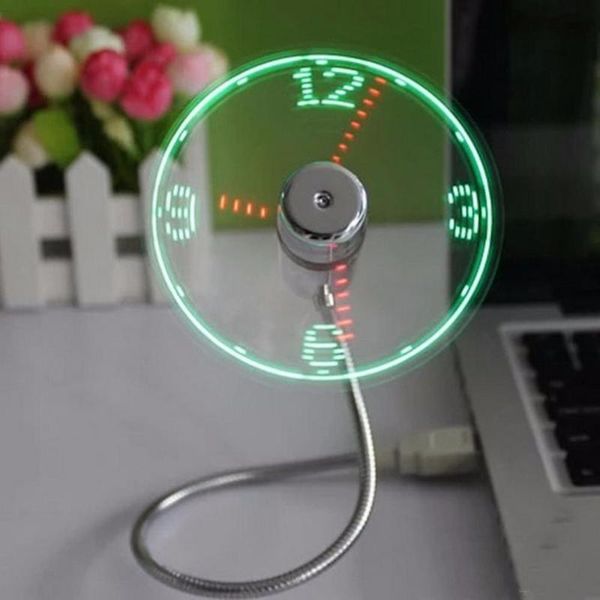 

electric fans usb gadget mini flexible led light fan time clock deskcool display