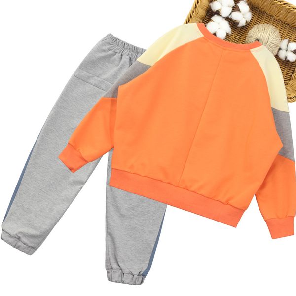 

girls sport clothes patchwork girls outfits sweatshirt + pants clothes for girls spring autumn tracksuit kids 6 8 10 12 14, White