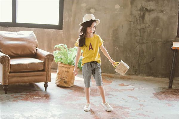 

summer's latest explosion models girls suit plaid pants suit trend children's clothing foreign comfort and beautiful suit p0831, White