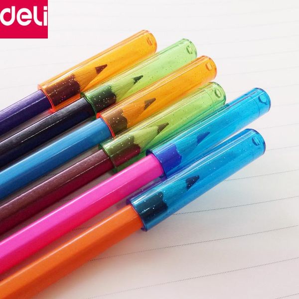 

refills deli stationery writing accessories 60pcs/pack multi-functional plastic pencil er pen covers cap for children student, Black;red