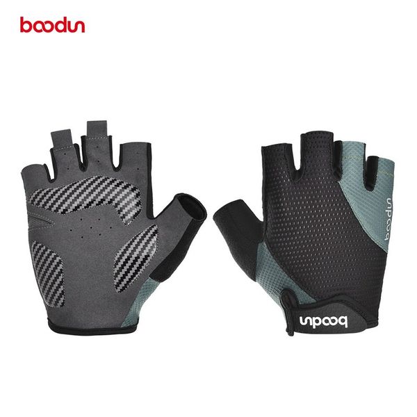 

boodun summer men women bike gloves half finger elastic breathable mtb cycling riding bicycle gloves with thicken 4d gel paddedg, Blue;gray