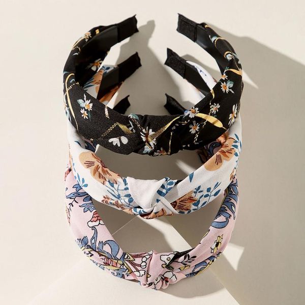 

hair accessories spring women flower leaves print headbands non-slip hairbands hoop head bezel band for girls headwear