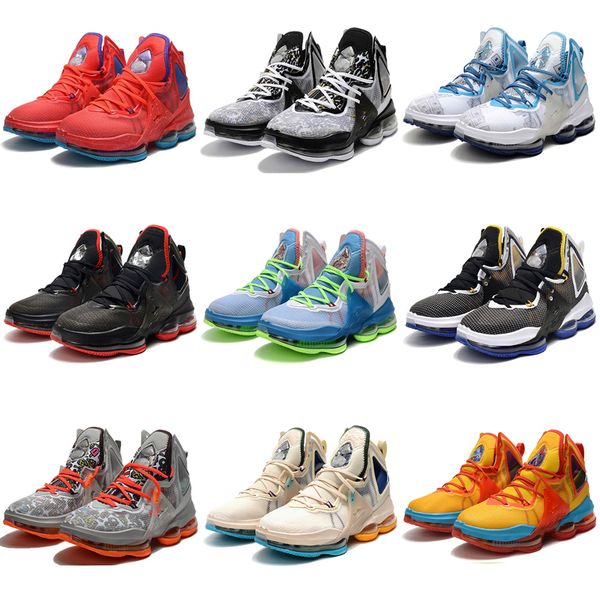 

2022 mens lebrons xix 19 outdoor shoes fast food cny red black royalty gold space jam james gang sneakers size 40-46
