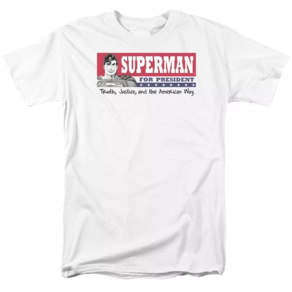 

superman - superman for president t-shirt dc comics sizes s-3x new, White;black