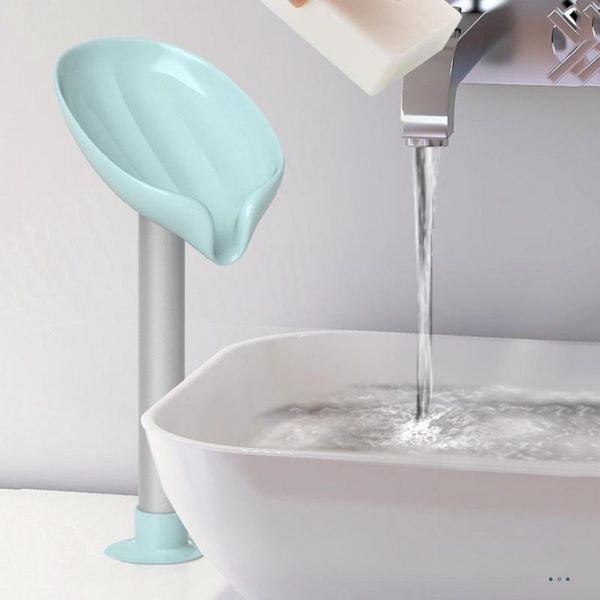 

soap dishes leaf shape dish box drain holder bathroom shower sponge storage platetray supplies gadge