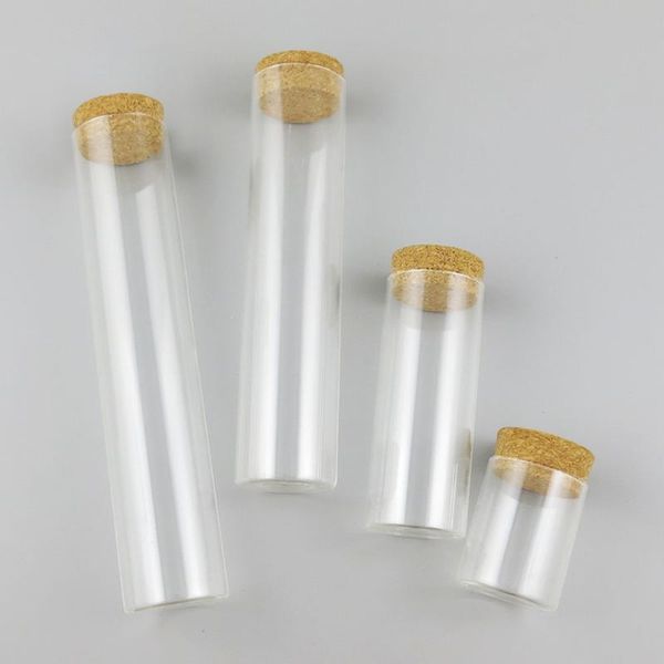 

storage bottles & jars 6 x 80ml 200ml 380ml 550ml clear glass tubes with wood cork larger ser wishing bottle lucky candy tube