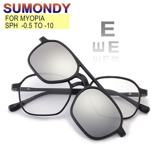 

sunglasses myopia glasses -0.5 to -10 with magnet clip women men fashion dual-purpose nearsighted prescription spectacles uf154, White;black