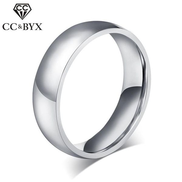 

wedding rings lovers couple for women and men 6mm & 8mm titanium steel classic simple ring anel anillos 928c, Slivery;golden