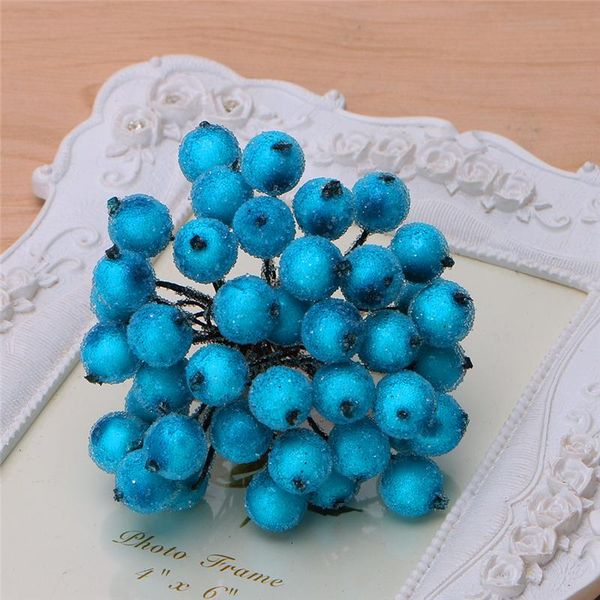 

party decoration 40 pcs decorative mini christmas frosted fruit berry holly artificial flower
