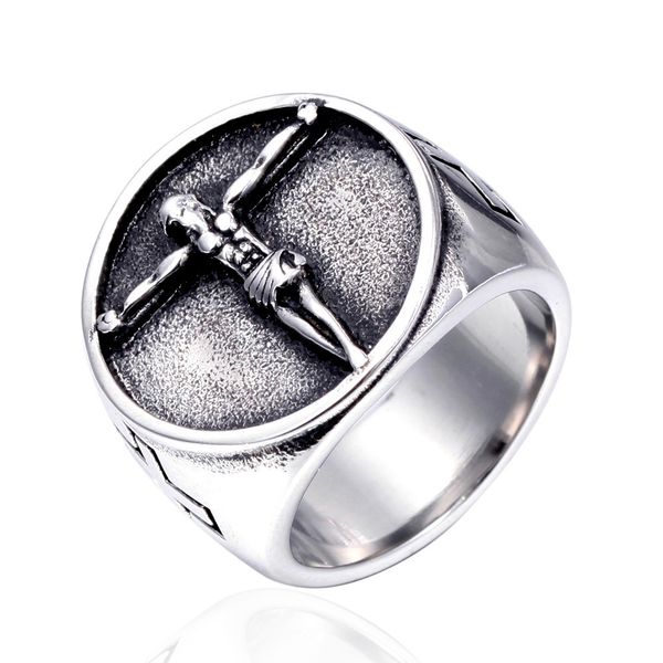 

delicate ring stainless steel jewelry men's titanium jesus fashion, Silver