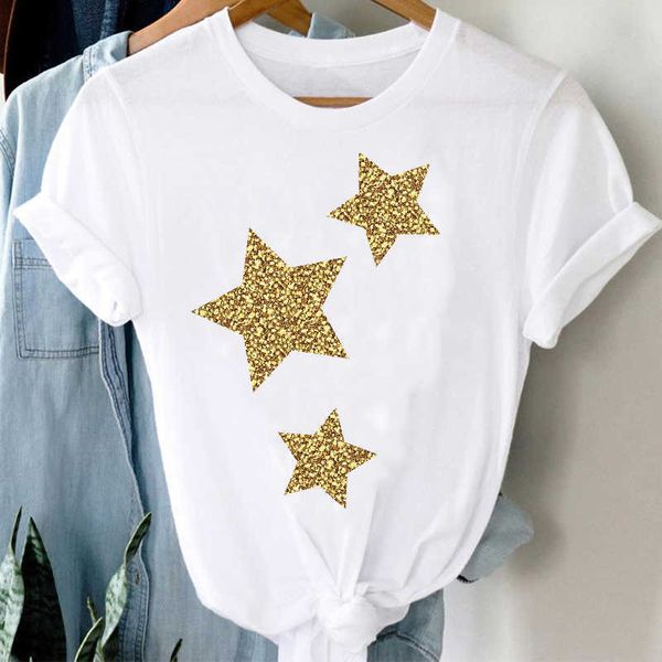 

t-shirts women 90s star fashion short sleeve trend spring summer clothes graphic tshirt lady print female tee t-shirt x0527, White