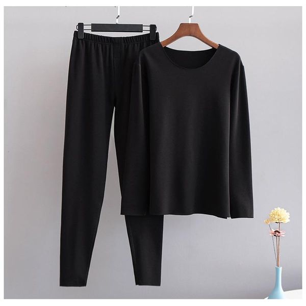 

men's thermal underwear winter plus plush long johns set wd004, Black;white