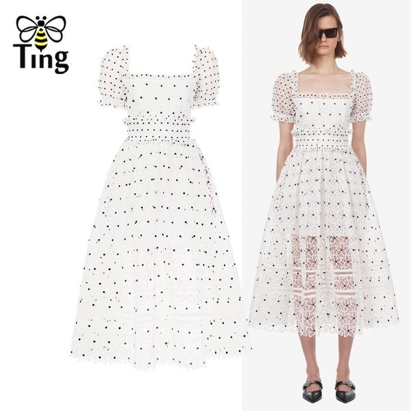 

season summer sp dress vintage square neck lace embroidery midi a line lady casual es streetwear fashion 210513, Black;gray