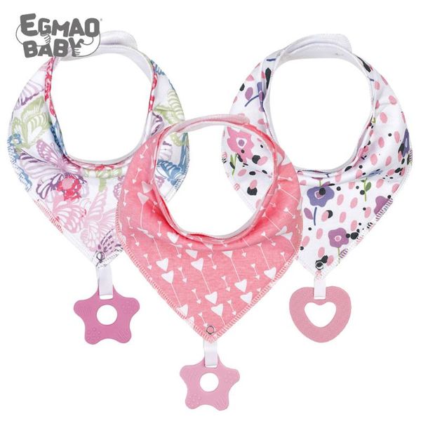 

bibs & burp cloths 2pcs feeding bib 100% organic cotton baby bandana drool and teething toys super absorbent soft born