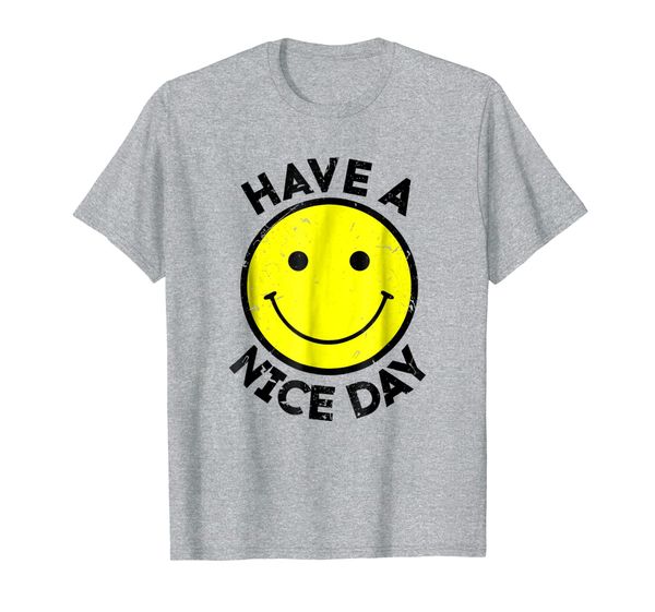 

classic, vintage, retro 70s shirt: have a nice day smiley, White;black