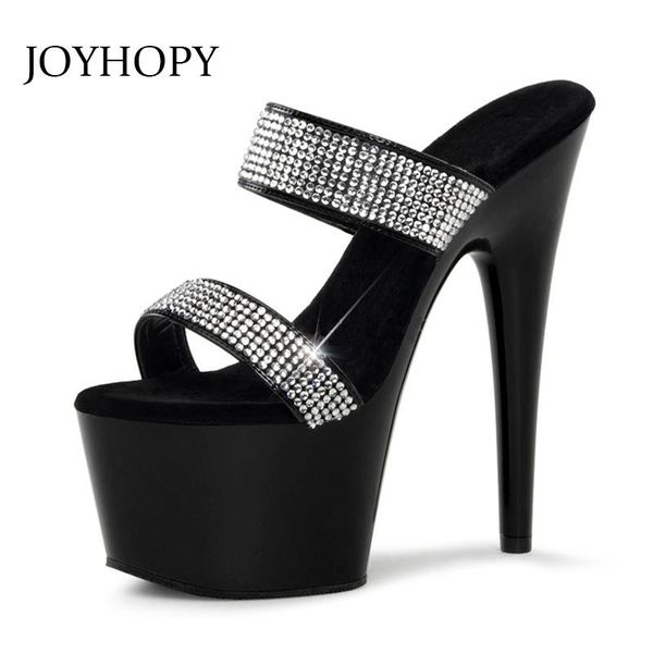 

dress shoes fashion rhinestone gladiator sandals women 15cm thin high heels platform slippers summer party dance crystal ws1737, Black