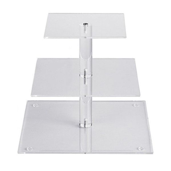

other bakeware display dessert cake stand holder supplies acrylic 3 layers transparent easy install wedding square base home rack party