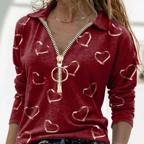 

women beach hoodie long sleeve pullovers love heart printed winter female zipper lady sweatshirt autumn casual hoodies 3xl g2211 y0621, White