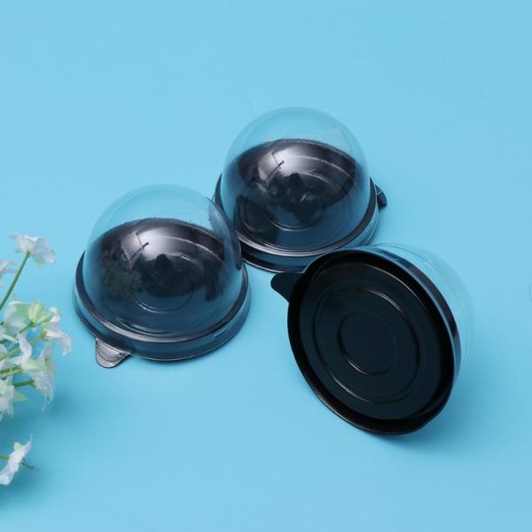 

pcs cake boxes disposable round moon tray gift packaging (black bottom) wrap