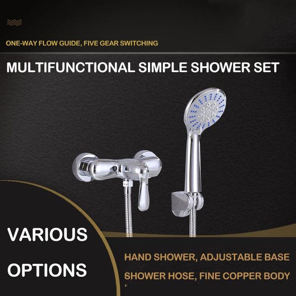 

bathroom shower sets ae01zh-0001 yujie simple and multifunctional black pressurized hand-held cold mixing valve set