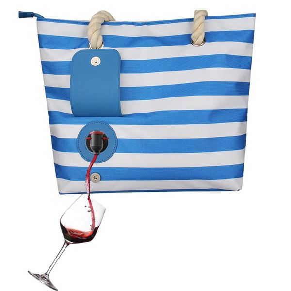 

storage bags wine bag fashionable canvas insulation casual beach tote handbag for gift, can hold 2 bottles of