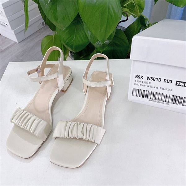 

leather summer new fairy style sandals women's sheepskin 70% off factory store online sale, Black