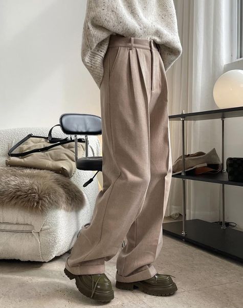 

women's pants & capris woman fashion classic wool warm, Black;white