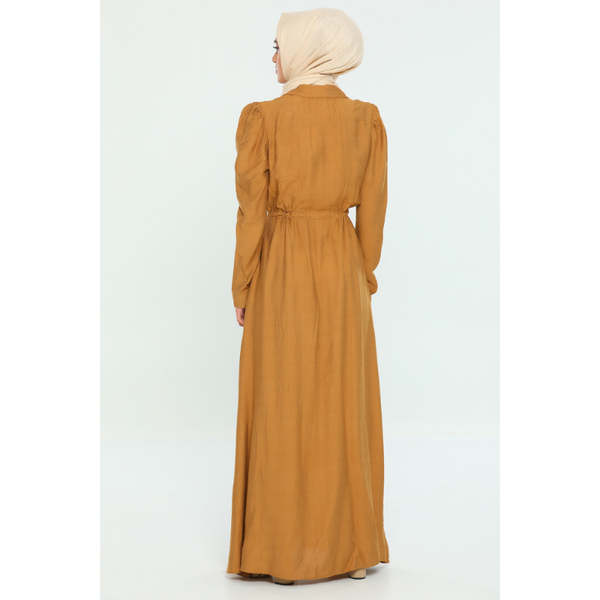 

ethnic clothing camel-length buttoned waist pleated women's dress fashion trend muslim women abaya kaftan modest abayas for w, Red