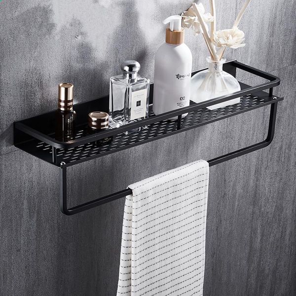

bathroom shelves black shelf space aluminum shower basket corner shampoo holder kitchen storage rack accessories