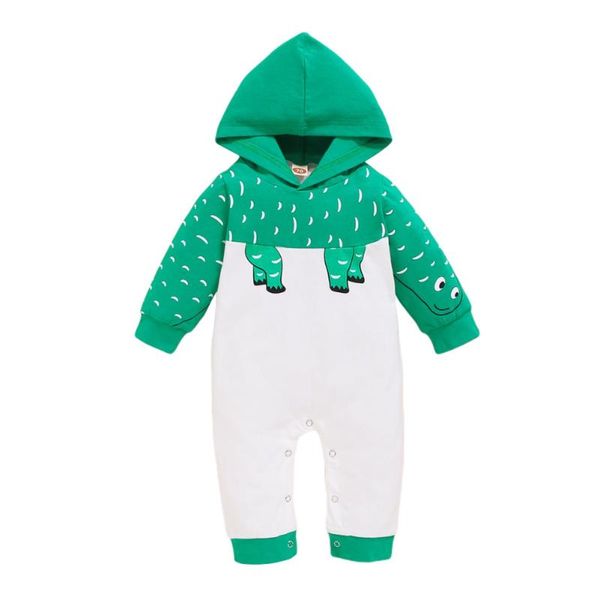 

jumpsuits spring and autumn cotton one-piece romperboys girls cartoon print romper baby hooded jumpsuit, Blue