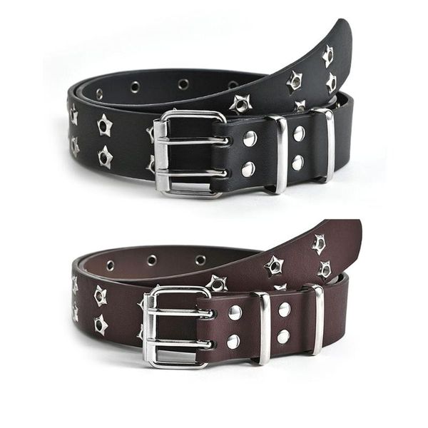 

belts alloy retro decorative women waist belt leather punk jeans, Black;brown