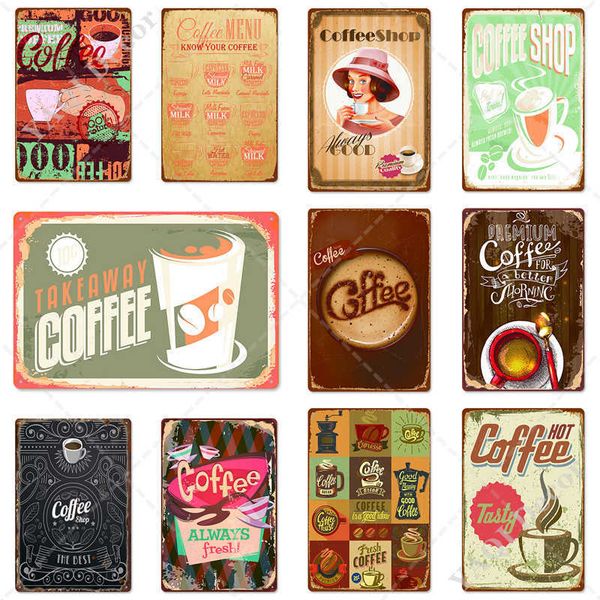 

vintage tin sign plaque wall decor for kitchen coffee bar cafe retro metal posters iron paintinga