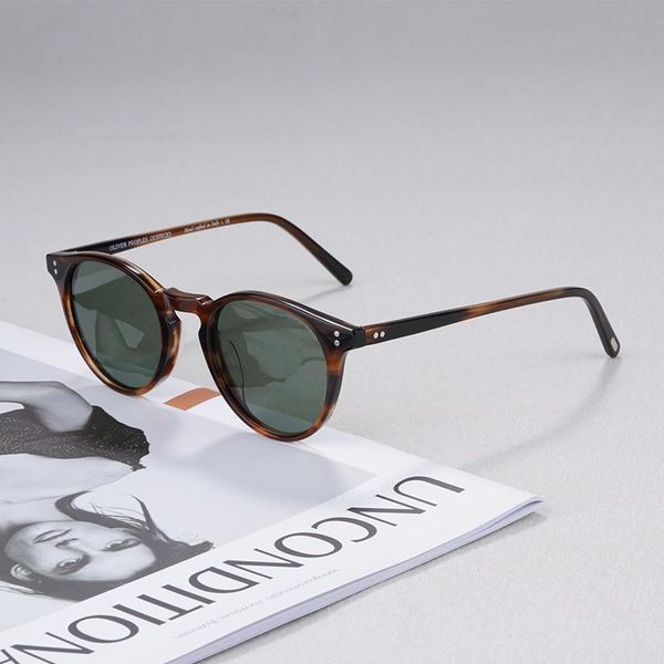

outdoor eyewear oliver o'malley sunglasses retro brand oculos de sol oval round sun glasses ov5183 vintage