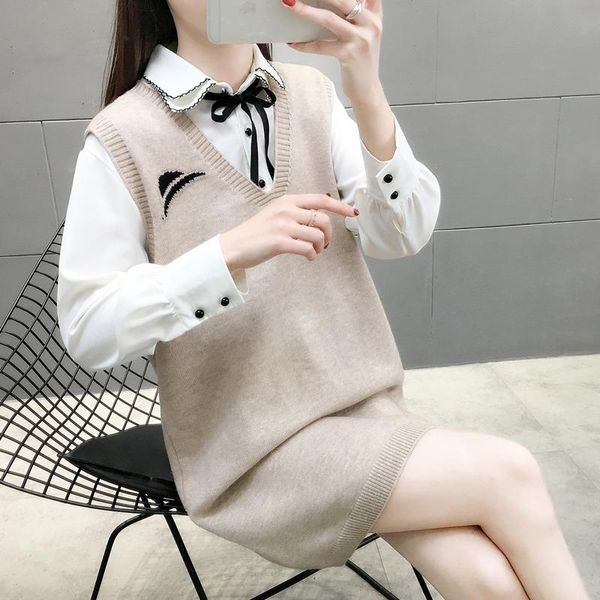 

women's vests 5083e zone 53 right] - real s medium length knitted vest 42, Black;white
