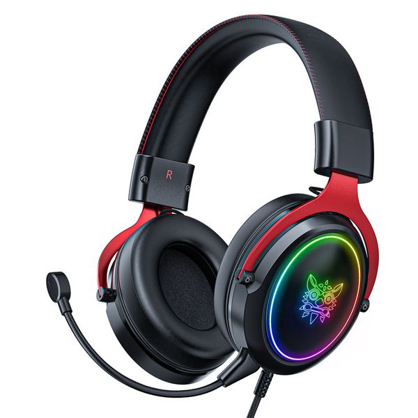 Onikuma X10 PC Oyun Kulaklıklar RGB Kablolu Kulaklıklar Ayrılabilir Mikrofon Bas Stereo Aşırı Kafa Kulaklık Bilgisayar PS4 Xbox Için